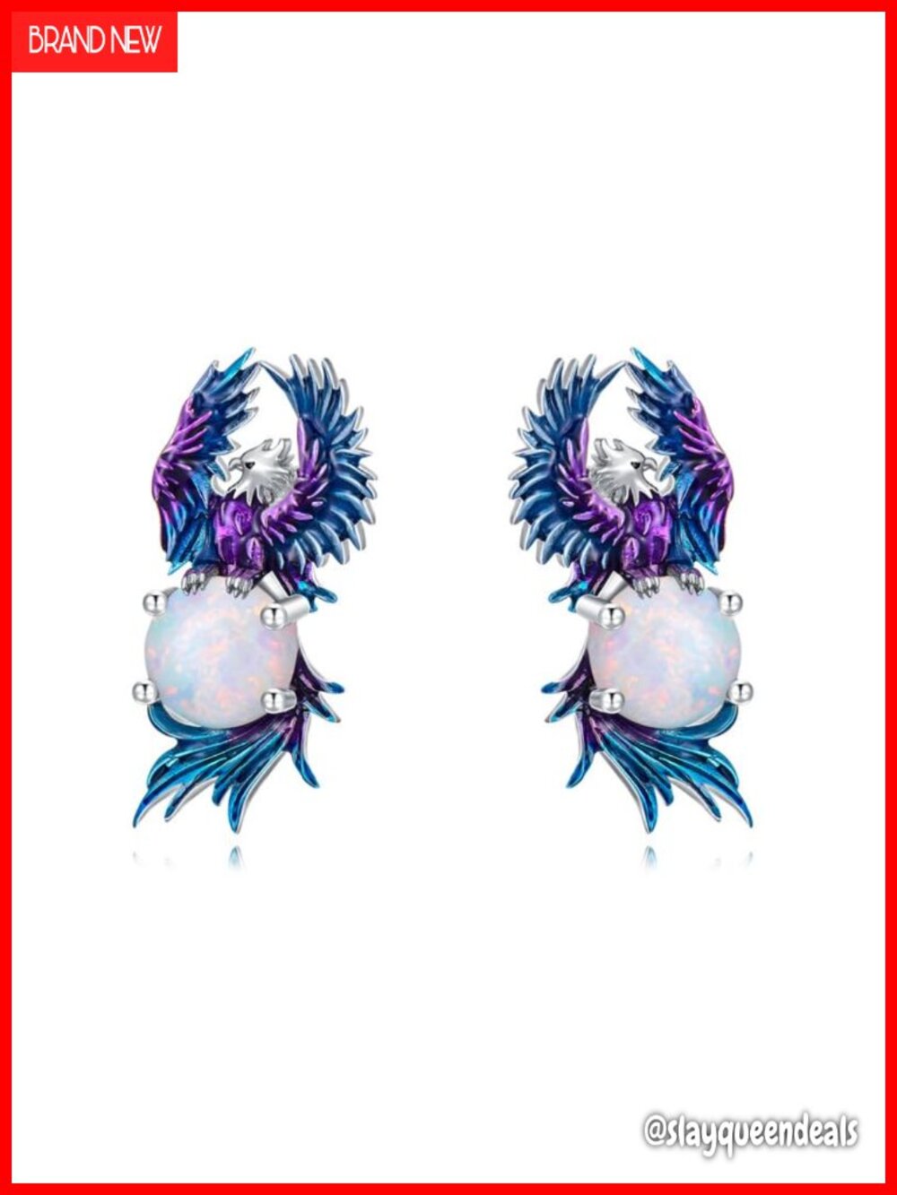925 Sterling Silver Opal Animal Stud Earrings Rose Gold Plated